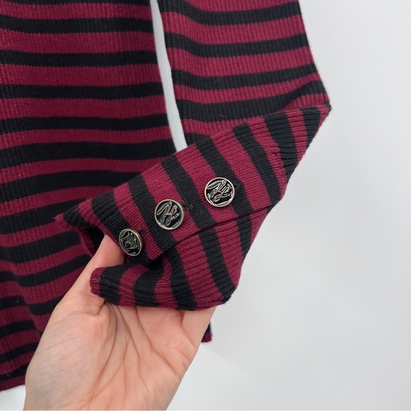 Karl Lagerfeld Stripped Sweater Top Red and Black Size Small NWT - Picture 6 of 9